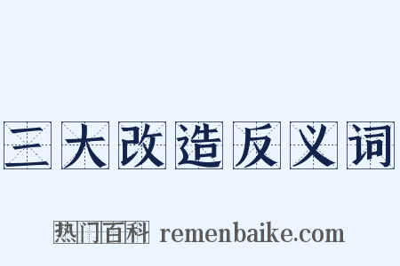 三大改造反义词是什么意思的图片